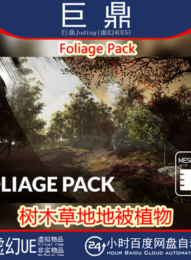 虚幻UE5 Foliage Pack 森林春夏秋冬树木树叶草地地被植物 4.27+