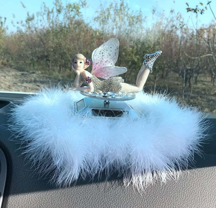 装饰天使花仙子网红抖音汽车摆件