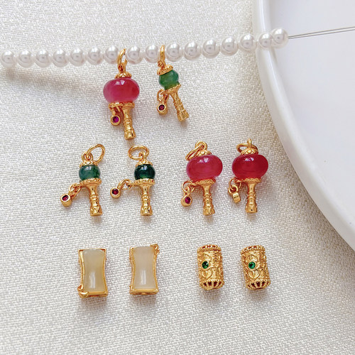 玛瑙棒槌提溜沙金饰品配件