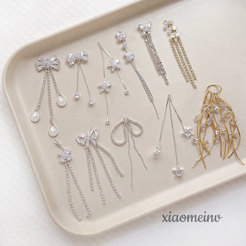 韩版气质超仙流星雨高级感流苏水钻链条镶嵌DIY手工精致耳环吊坠,饰品/流行首饰/时尚饰品新,其他DIY饰品配件,淘宝优惠券,粉丝福利购,淘宝优惠卷