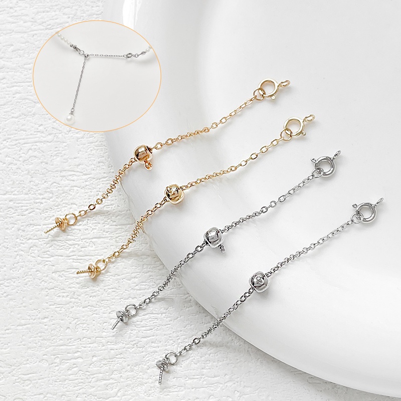 硅胶珠链可调节弹簧扣铜包金配件