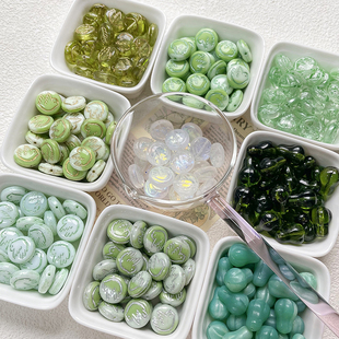 进口捷克绿色系琉璃描金圆珠diy手工饰品手链项链串珠配件材料