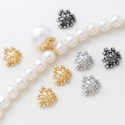 包金花帽吊坠镀真金饰品配件