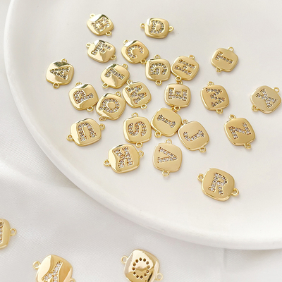 26个英文字母铜镶锆石配件