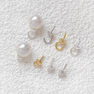 保色铜镀真金开口羊眼珠子空托吊坠diy手作饰品配件半成品圆环