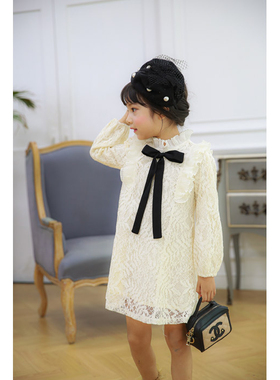 实体店现货奕佳潮童馆韩国童装PinkBerry蝴蝶结蕾丝连衣裙5-13