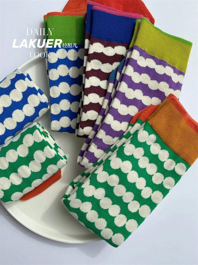 波拉lakeur拉酷儿la007均码无后跟拼色彩袜童装实体店现货