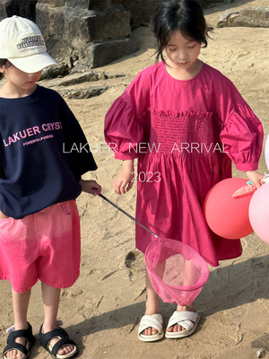 波拉家LAKUER拉酷儿L91300泡泡袖连衣裙童装实体店现货奕佳潮童馆