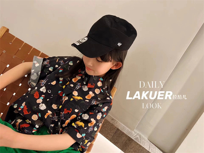 波啦LAKUER拉酷儿XR1471彩绘夏款短袖衬衣童装实体店现货奕佳潮童