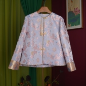 闲庭序 李德喜· 玉兔海棠 织金老宋锦名家宋锦外套新中式 国风