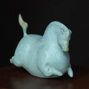 纯铜小马摆件笔搁中式小唐马吉祥物马踏飞燕生日礼物