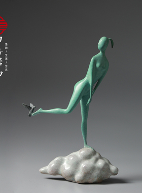 四喜器物原创【少女与白鸽】限量青铜珍藏艺术品书房客厅礼品摆件