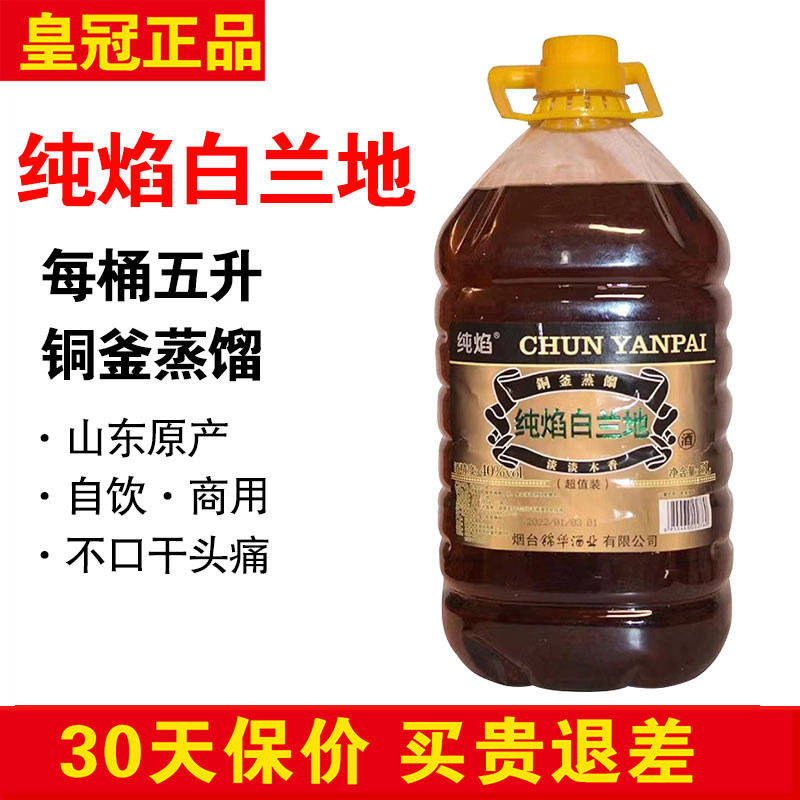 正品纯焰白兰地鸡尾酒 40度洋酒威士忌调酒伏特加5升大桶装国产