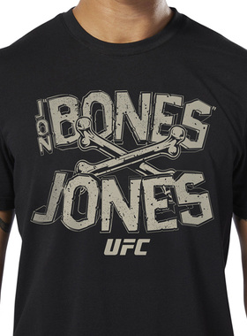 UFC自由搏击琼斯骨头MMA综合格斗黑色纯棉男士T恤运动圆领短袖