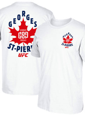 MMA综合格斗UFC短袖男士搏击GSP乔治-圣皮埃尔加拿大枫叶T恤