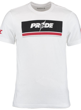 MMA综合格斗UFC男士锐步PRIDE白色T恤 UFC短袖