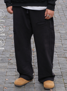 TINGOPLANET2025秋冬新款重磅500g纯棉毛圈直筒休闲长裤男宽松潮