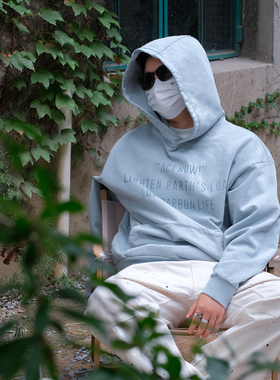 TINGOPLANET2025秋冬新款连帽卫衣男款470g重磅重水洗复古印花潮