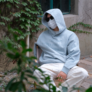 TINGOPLANET2025秋冬新款 470g重磅重水洗复古印花潮 连帽卫衣男款