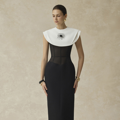 越南小众品牌DENIO 2025年秋季新款经典法式结构感高级连衣裙