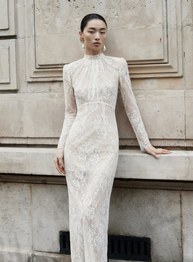 越南小众品牌HUONG 2025年夏季新款高雅气质白色高腰修身连衣裙