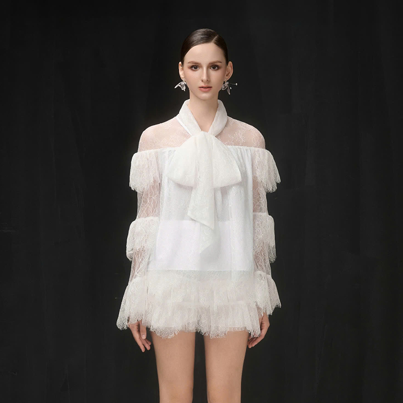 越南小众品牌ARTI 2025年新年新款层次感蕾丝纹理年套装裙