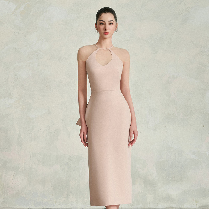 越南小众品牌LE NGOC 2024秋季新款名媛端庄气质宴会礼服裙