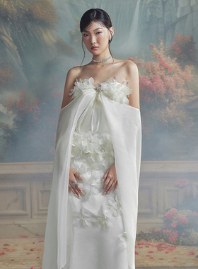 越南小众LINH PHUNG 2026年夏季新款朦胧仙气飘飘花朵连衣裙