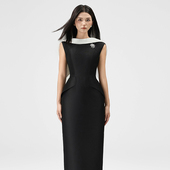 黑白撞色高挑长裙正式 越南LAM 场合可穿 新款 经典 KHUE 2026秋季