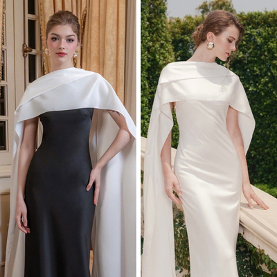 越南小众KISSERINE 2025年冬季新款经典法式绑带美背礼服裙