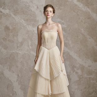 风琴百褶裙高腰多层次设计 新款 越南小众品牌ROSIE 2025年秋季