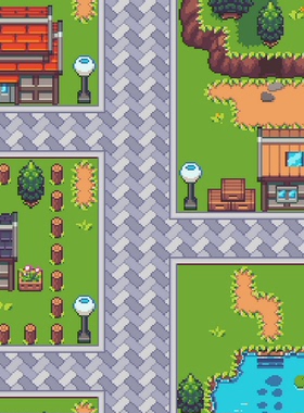 RPGMAKER MV 像素村庄游戏素材农村农场菜园海岛风景地图场景素材