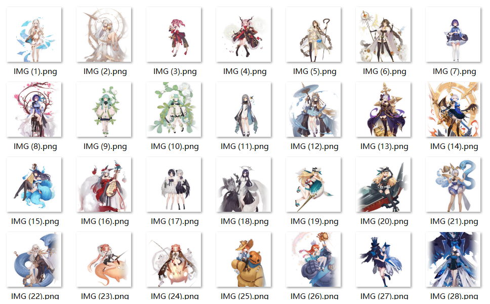 游戏美术参考 角色立绘 幻书启世录 PNG原画 设定日韩风 临摹素材