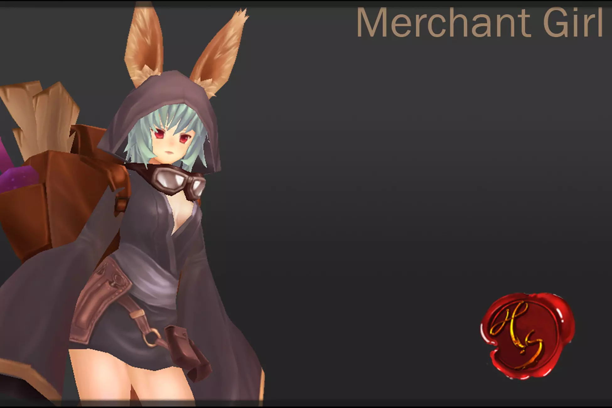 unity Merchant girl NPC日系卡通人物角色动画模型精美人物模型