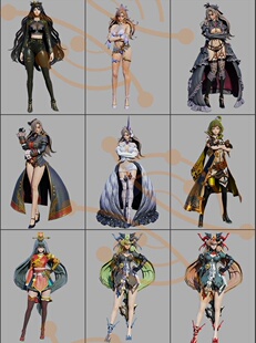 次时代游戏角色3D模型Blender韩风套装女性人物怪物mmd素材CG资源