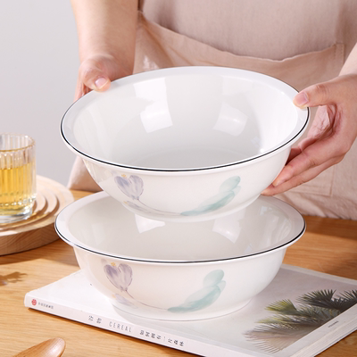 墨荷9英寸汤古新骨瓷2个装陶瓷