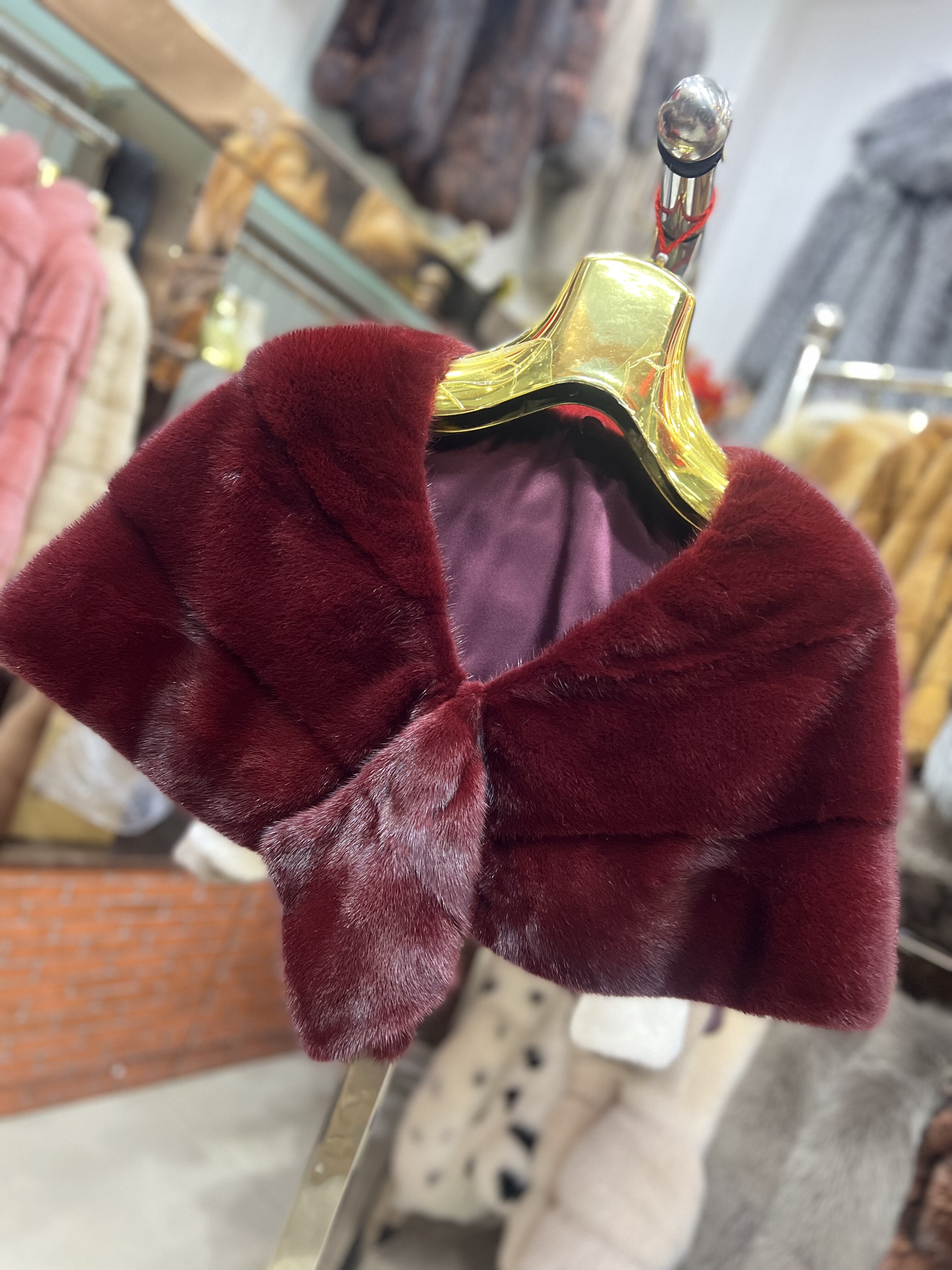 真貂毛皮草披肩斗篷外套女短款2025冬季婚纱礼服旗袍毛绒外搭高端