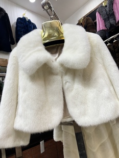 小个子新款 水貂皮草外套貂皮大衣皮毛一体贵妇气质保暖外套女冬