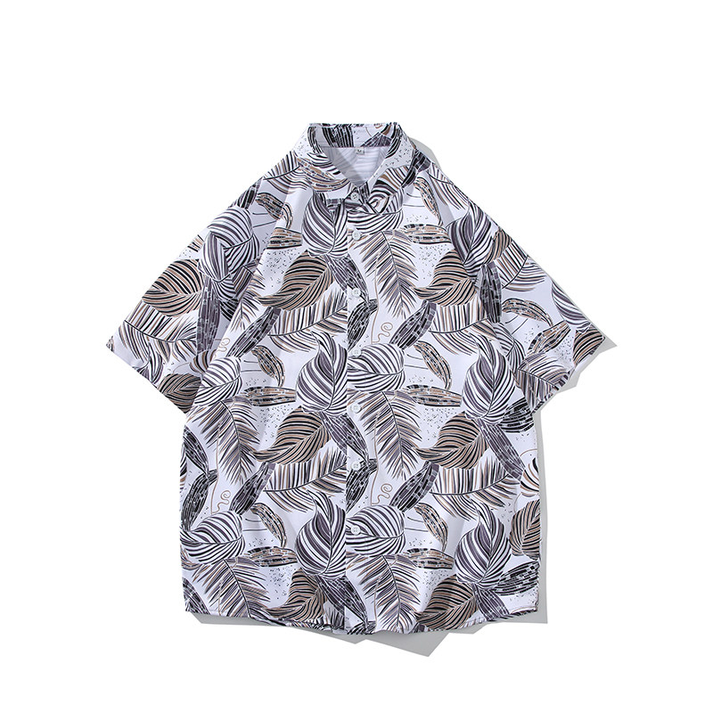 花衬衫男短袖夏季痞帅休闲上衣服外套翻领大码衬衣A011-2/P45,男装T恤,电商A012