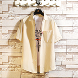 夏新款男大码打底衫宽松短袖T恤百搭印花体恤/D7080p22，男装T恤，电商A012