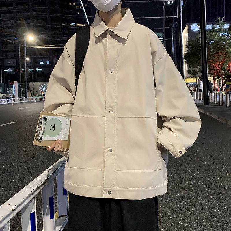 港风大码外套青少年青春休闲宽松长袖工装夹克/8200p60,男装夹克,电商A012