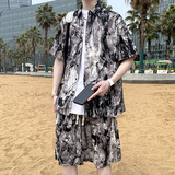 复古男短袖夏季条纹休闲上衣外套痞帅大码衬衣A011-2/TZ8637TP25，男装T恤，电商A012