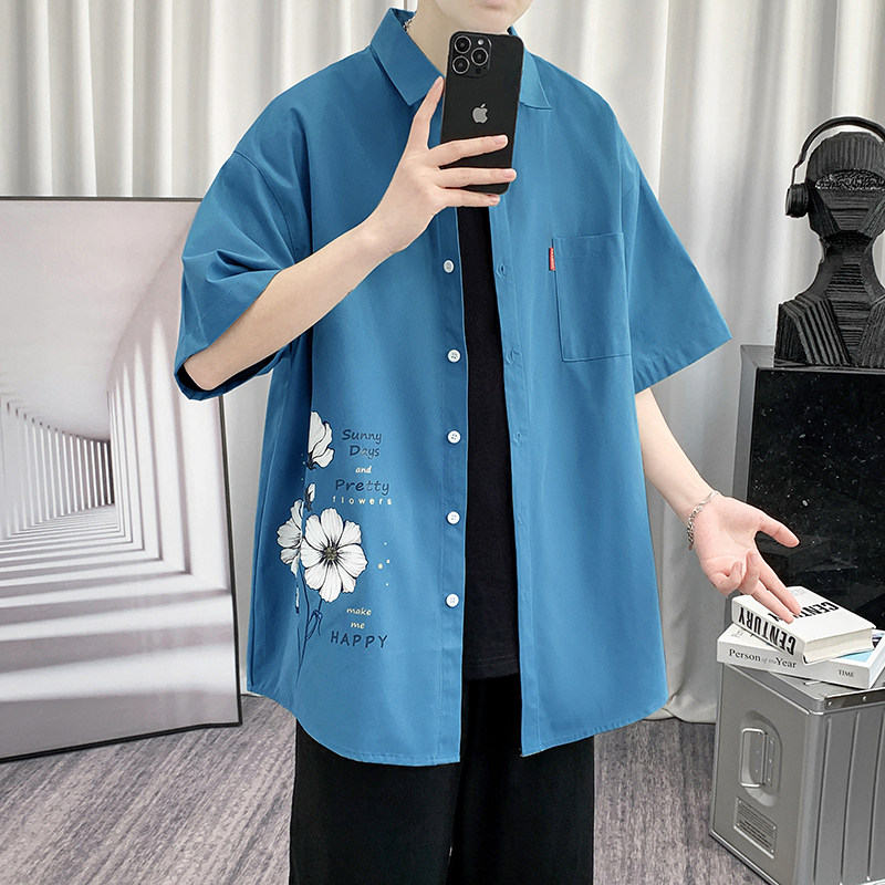 夏男大码打底衫宽松短袖T恤百搭印花体恤/7212p30，男装T恤，电商A012