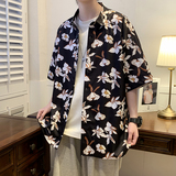 大码外套青年衬衣休闲宽松短袖印花流行衬衫男A011-2/8604p40，男装T恤，电商A012