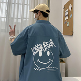 大码印花休闲男新款青年短袖衬衫（图案已注册）/D7085p27，男装T恤，电商A012