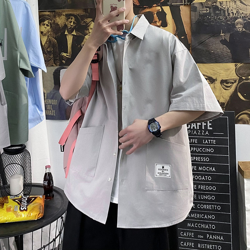 2021全棉沙洗大码印花中国风男夏季短袖衬衫QT5030/D7060p40,男装衬衫,电商A012