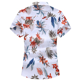 大码衬衫男花纹衬衫短袖衬衫青年QT5030/7093p30，男装T恤，电商A012