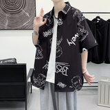 夏新款男大码打底衫宽松短袖T恤百搭印花体恤/7110p35，男装T恤，电商A012