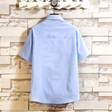 大码印花风衬衫男新款青年短袖衬衫/D7050p35，男装T恤，电商A012