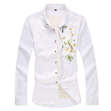 大码印花风衬衫男夏秋新款青年长袖衬衫QT5030/2126p50，男装衬衫，电商A012